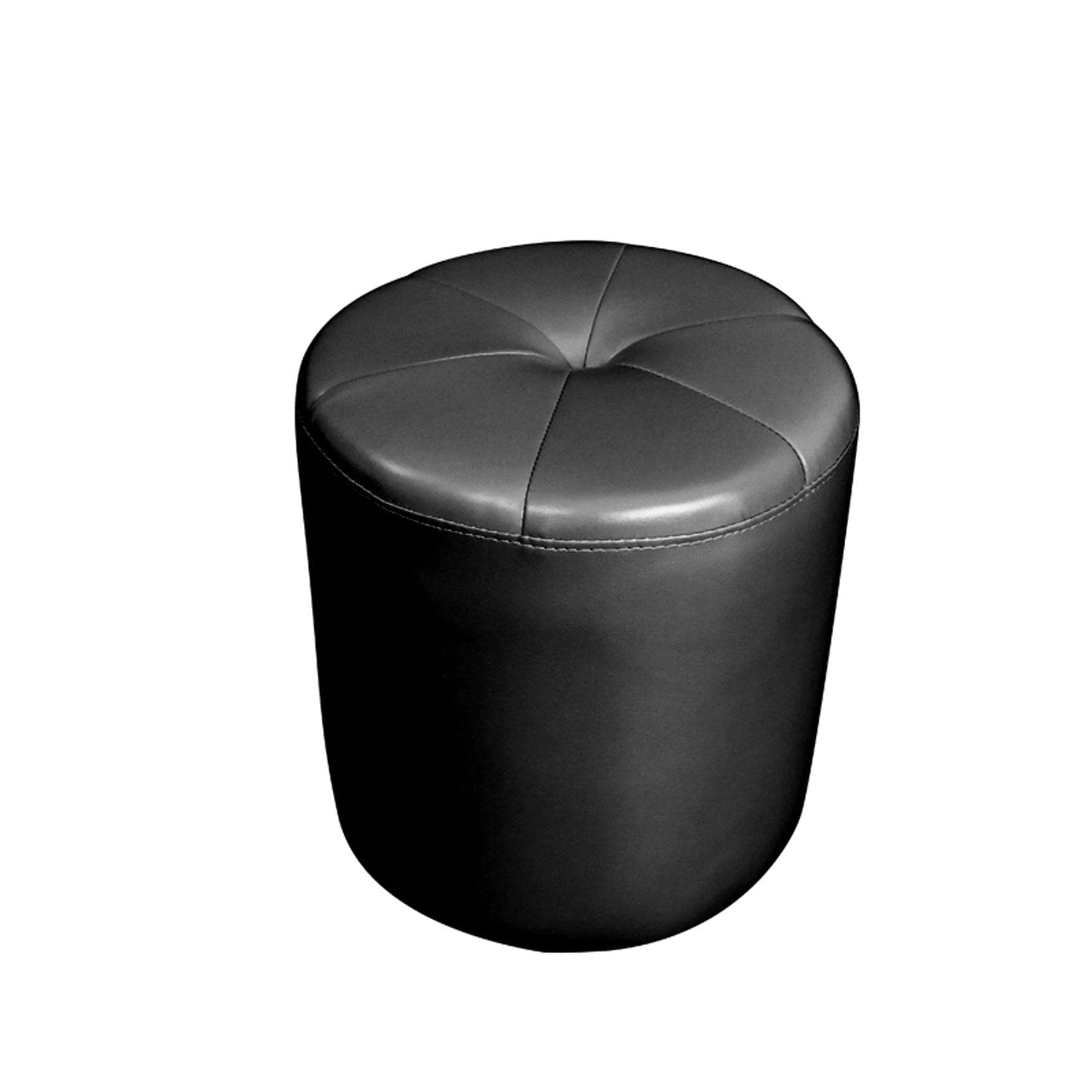 Pouf repose-pieds en peau de vache véritable marron tabouret rond élégant