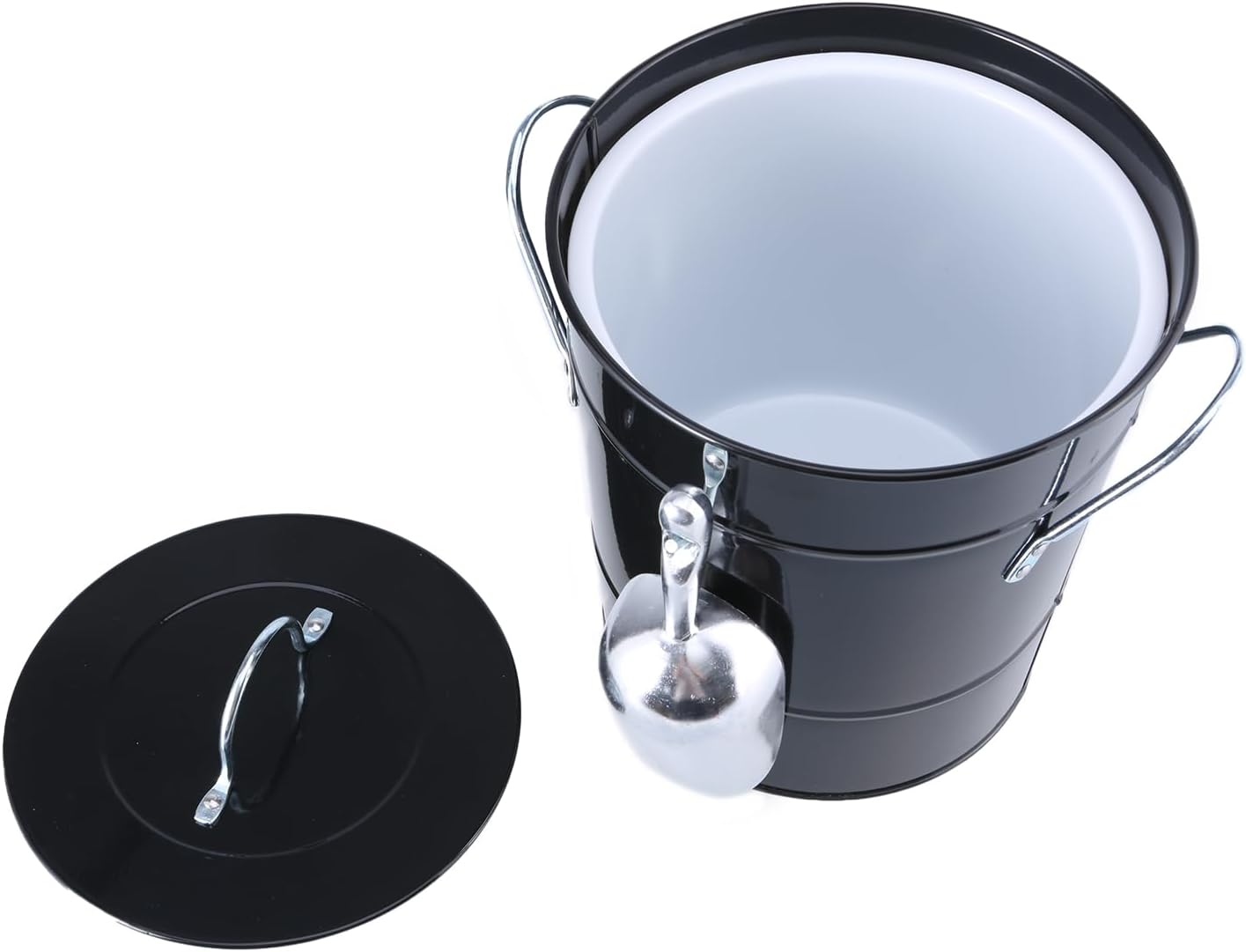 Ice Bucket With Shovel And Lid Metal Drink Coolers Wine Bucket Beverage Tub For Parities Campings Outdoor