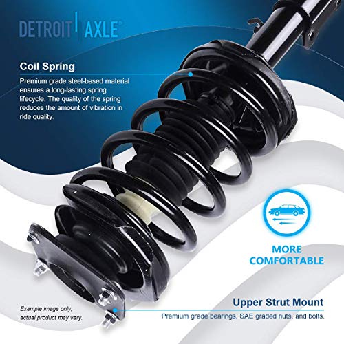 Image of Detroit Axle - Struts Shocks for 2002-2005 Kia Sedona 2 Front Ready Struts w /Coil Spring Assembly 2 Rear Shock Absorbers Assembly 2003 2004 Replacement Suspension Kit - 4pc Set