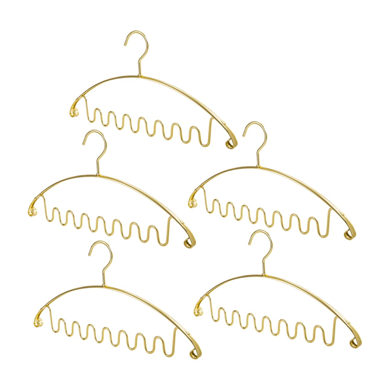 Cabilock Multi Hangers Space Saving Closet Organizer 5pcs Belt Hanger Holder Prong Hooks Belt Racks Gold