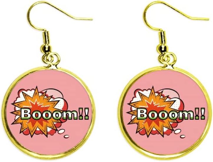 offbb Boom Yes Diagram Art Deco Gift Fashion Ear Dangle Golden Drop Earring Jewelry Woman