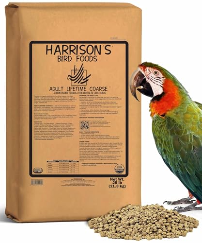 Harrison's Bird Foods Adult Lifetime Coarse Certified Organic Non-GMO Bird Food 25lb