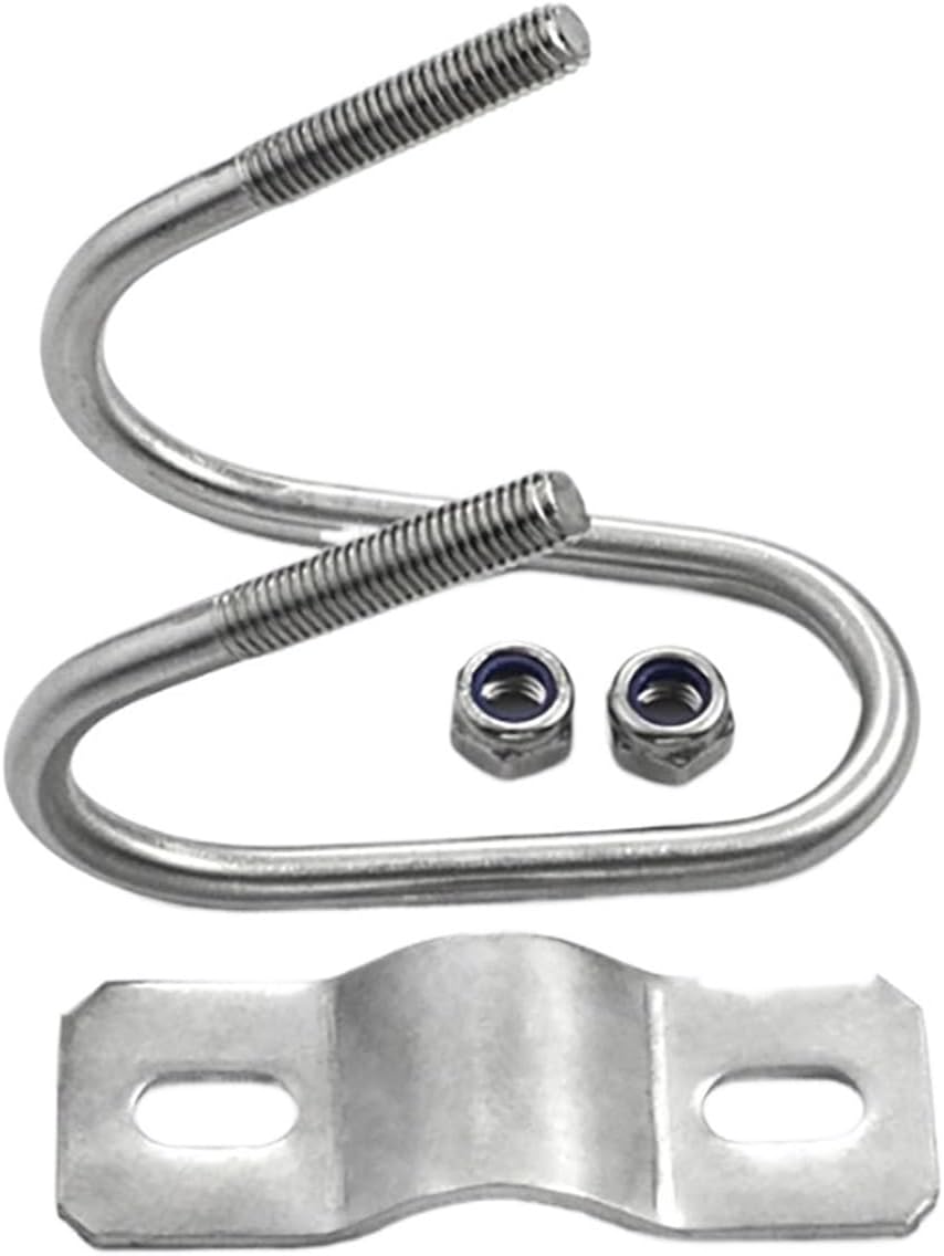 cross pipe clamps, 304 Stainless Steel Double U-Shaped Bolt Cross Pipe Clamp Multiple Sizes(M8X32X60)