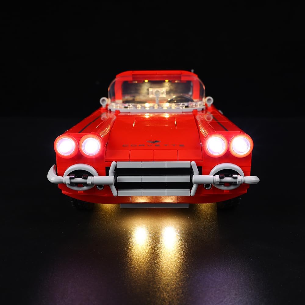 Kyglaring LED Lighting Kit (No Model) Designed for Lego Corvette 10321 Toy Car Model Building kit - Without Lego Set（Remote Version）