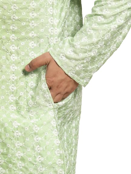 Image of SOJANYA (Since 1958, Men's Silk Blend Grey Kurta Pyjama & Silk Blend Jacket Combo