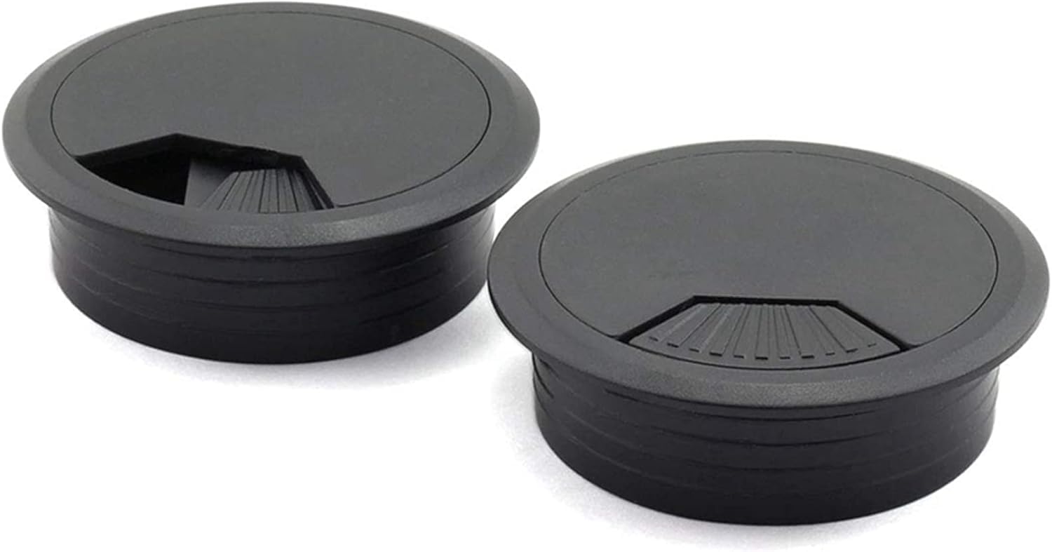 Passacavo per scrivania, 20 Pezzi 2 Pollici scrivania Filo passacavo Cavo Foro di Copertura for Ufficio PC scrivania Cavo organizzatore Cavo Copertura in plastica(Black)