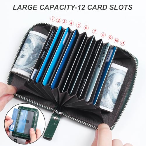 Image of Credit Card Wallet, RFID Card Case Wallet, Zipper Card Cases Holder for Men Women, RFID Blocking, KeyChain Wallet, Compact Size Card Organizer Case for Women