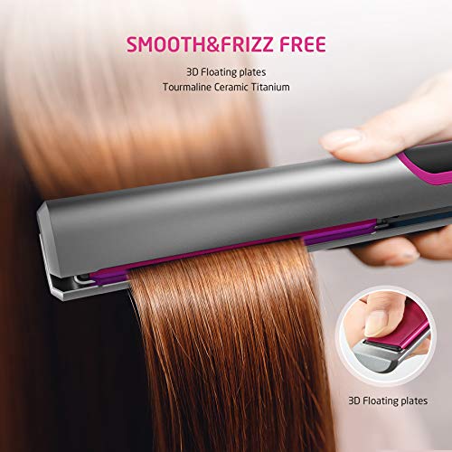 Hair Straightener and Curler 2 in 1,GOOLEEN Flat Iron for Hair Styling,1 Inch Extra-Long Tourmaline Ceramic Titanium Plate,Fast Heat Straightening Curling Iron,LCD Display Adjustable Temp 290-450℉ - Thumbnail 5
