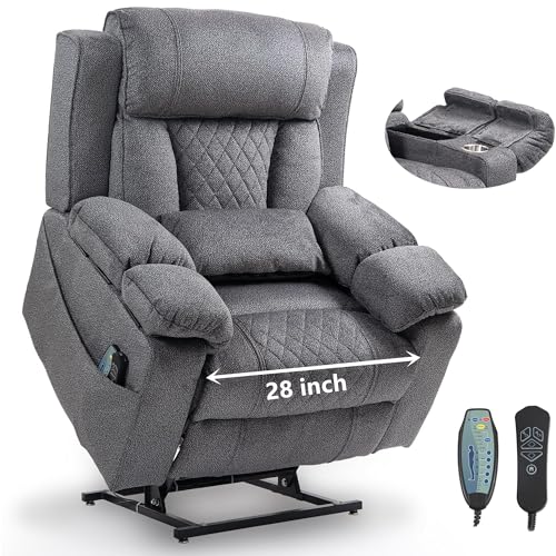 28 inch Extra Wide Power Lift Assist Recliner Chair for Elderly Big and Tall Men, Heavy Duty Lift...