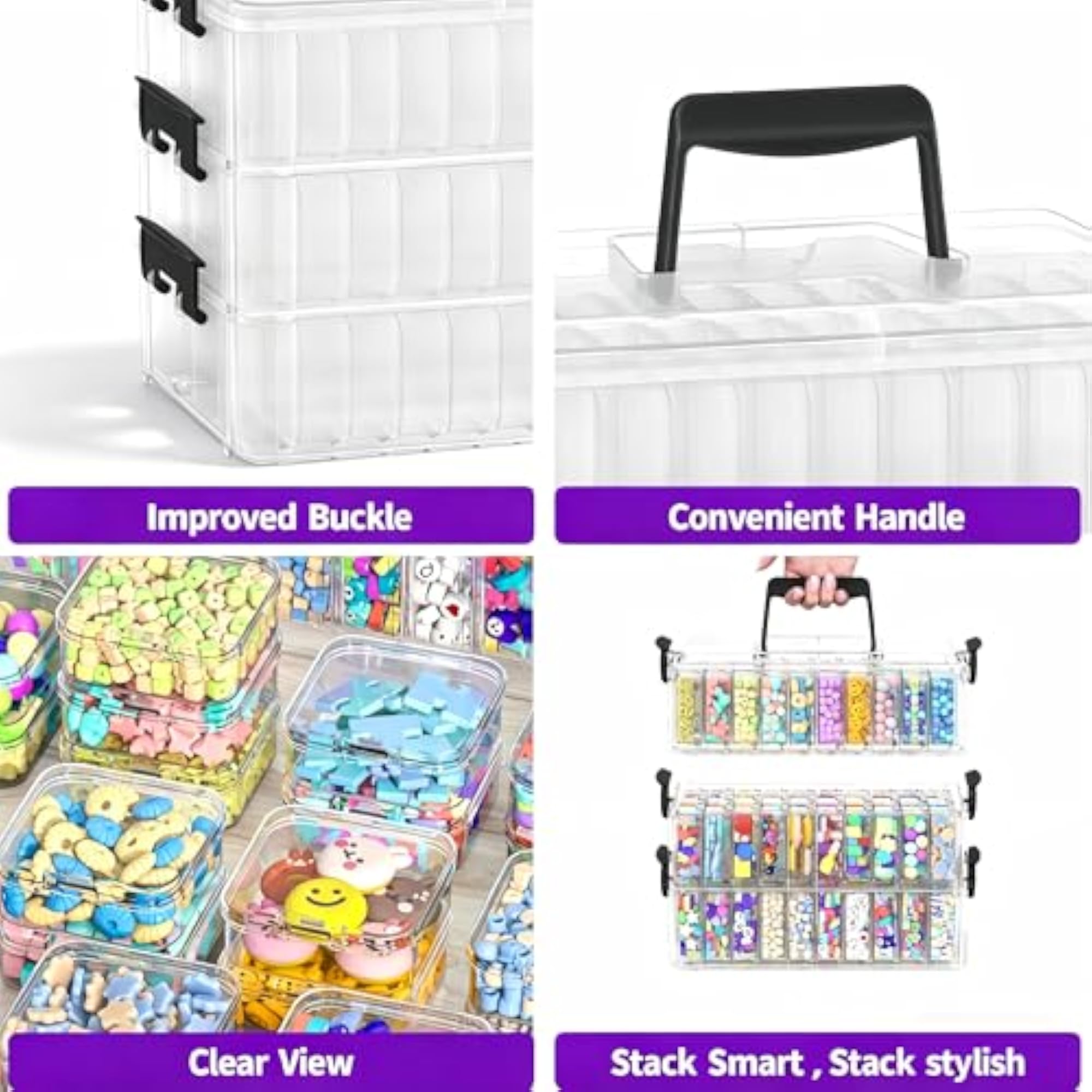Bead Organizer Box 90 Pcs, 3-Tier Large Capacity