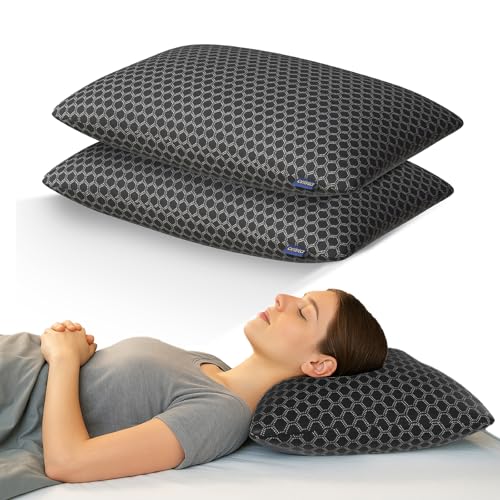 Image of Orista Premium Microfiber Pillow Pack of 2 | 16 inch x 24 inch| Soft, Fluffy, Supportive Sleeping Bed Pillow | Ideal for Back, Side & Stomach Sleepers | Premium Black Cover