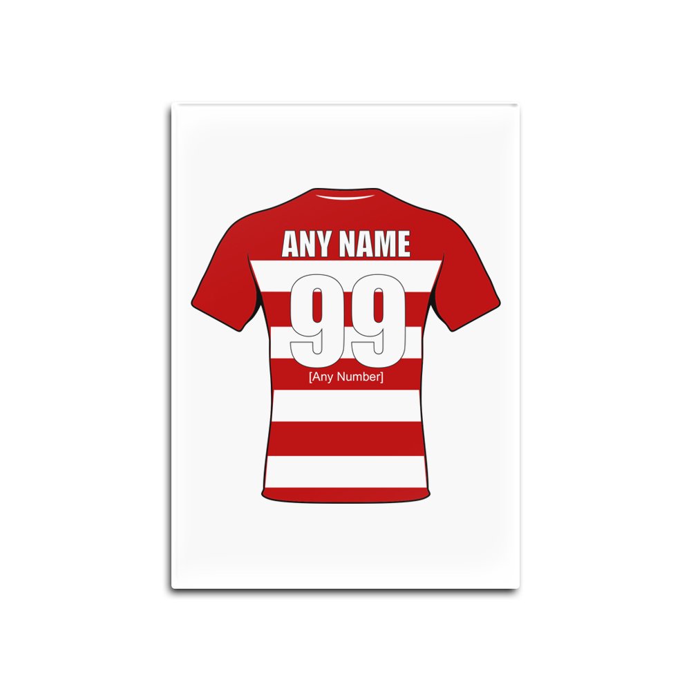 Unigift White Personalised Gift - Gloucester Glass Fridge Magnet (Rugby Union Design Theme, Colour Options) - Any Name/Message On Your Unique