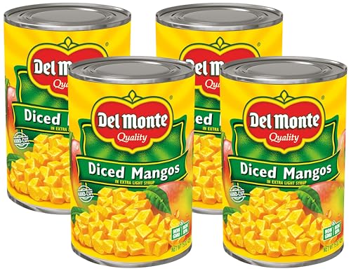 Del Monte Canned Diced Mangos In Extra Light Syrup, 15 Oz (Pack of 4)