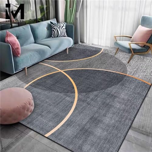 Tapis au design géométrique gris pour grand chien, revêtement antidérapant et rectangulaire