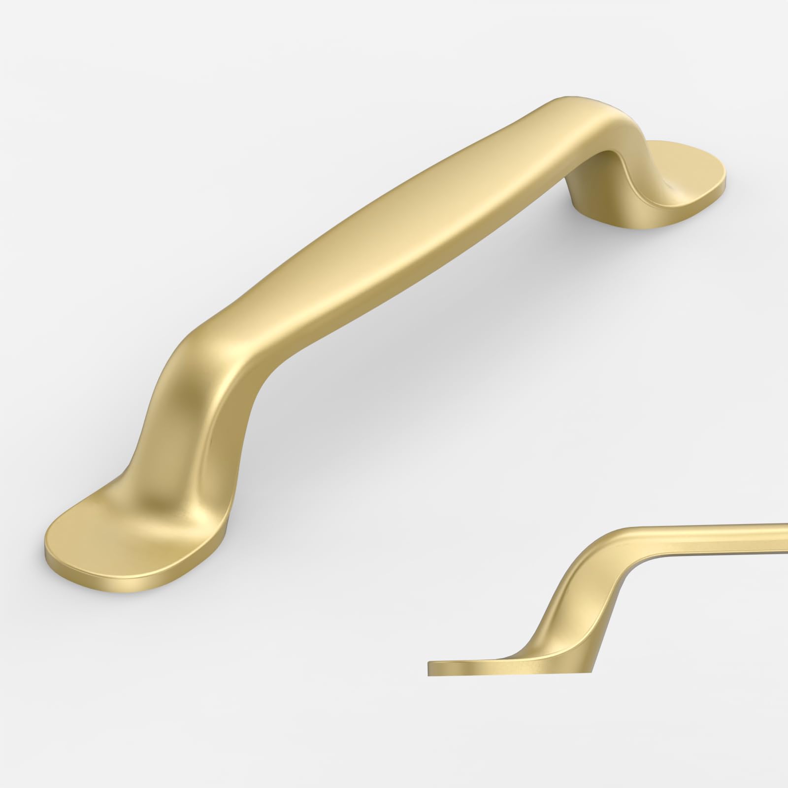Amerdeco 10 Pack Brushed Gold Retro Cabinet Pulls 3.75 Inch(96mm) Hole Centers Kitchen Cabinet Handles Solid Zinc Alloy Cabinet Hardware Drawer Pulls AM09 — image 1
