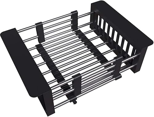 Escurridor de platos extensible sobre el fregadero, escurridor de platos de aluminio, escurridor de platos, soporte para platos en el fregadero