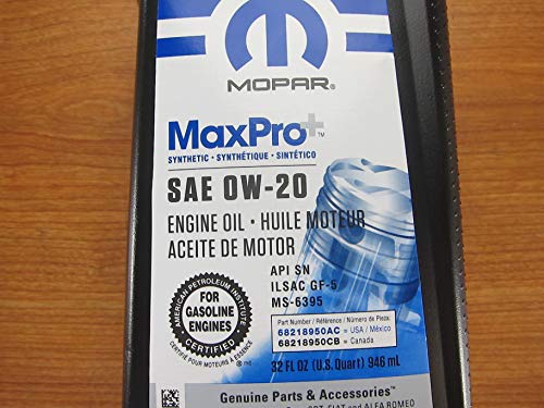 Aceite para motor sintético Mopar SAE 20W-20 1 Quart miniatura 2