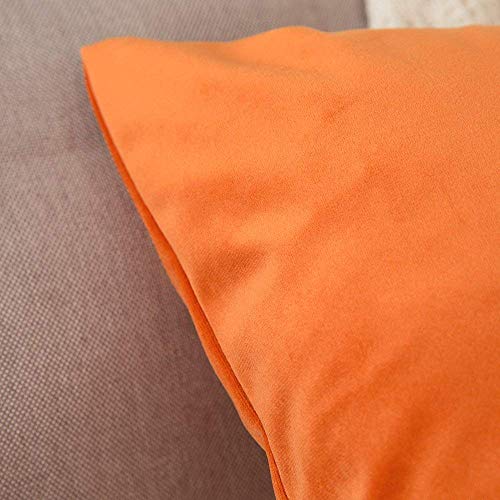 Image of Khooti Velvet Cushion Cover Pack of 1-30 inch x 30 inch / 76 x 76 cm - Orange - Soft Pillow Covers Cushion Case for Sofa Bedroom Livingroom Chair Car, Cushion Cover
