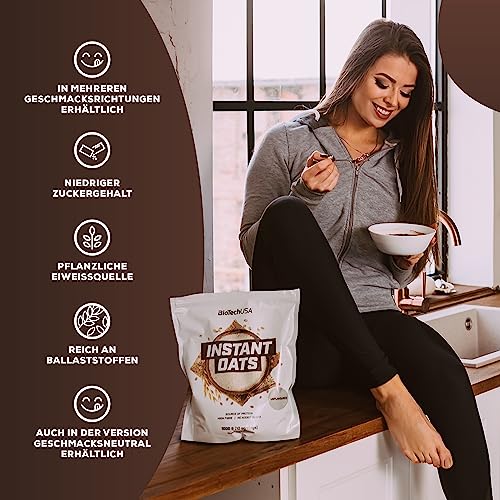 BioTechUSA Instant Oats Haferbrei | Reich an Ballaststoffen | Quelle für pflanzliches Eiweiß, 1000g, schokolade