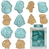 LIHAO クッキー 型抜き クリスマス 6個 クッキー 型 抜き型 プラスチック 模様付き ケーキモールド サンタ スノー ツリー かわいい