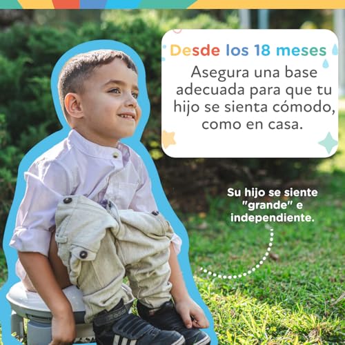 Nuby - Inodoro Portatil 2 en 1 Para Viaje - Adaptador WC Niños y Orinal Bebe - WC Portatil con Bolsas Desechables y Protección Antisalpicaduras - Baño Bebe Ligero y Compacto - 18+ meses - imagen 6