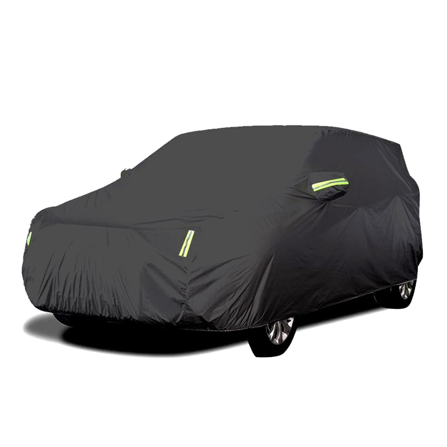 X spring Car Covers Outdoor, 4X4M Premium Full Exterior Cover for Car with Reflective Strip & Gust Strap, Waterproof Car Cover for Outdoor Automobiles, Snow Rain, UV Sun, Dust Protection