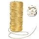 HUATEEN Gold Kordelband,Metallic Geschenkband Schnur 100 m Kordel 1,5 mm Metallic Garn Geschenkkordel Bastelschnur Goldenes Band für DIY Handwerk Weihnachten Dekoration Geschenkverpackung