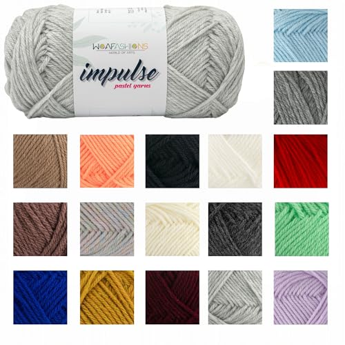 Image of WOAFashions Impulse Hand Knitting & Crochet Yarn (Pearl River Grey) (100gms - Pack of 1)