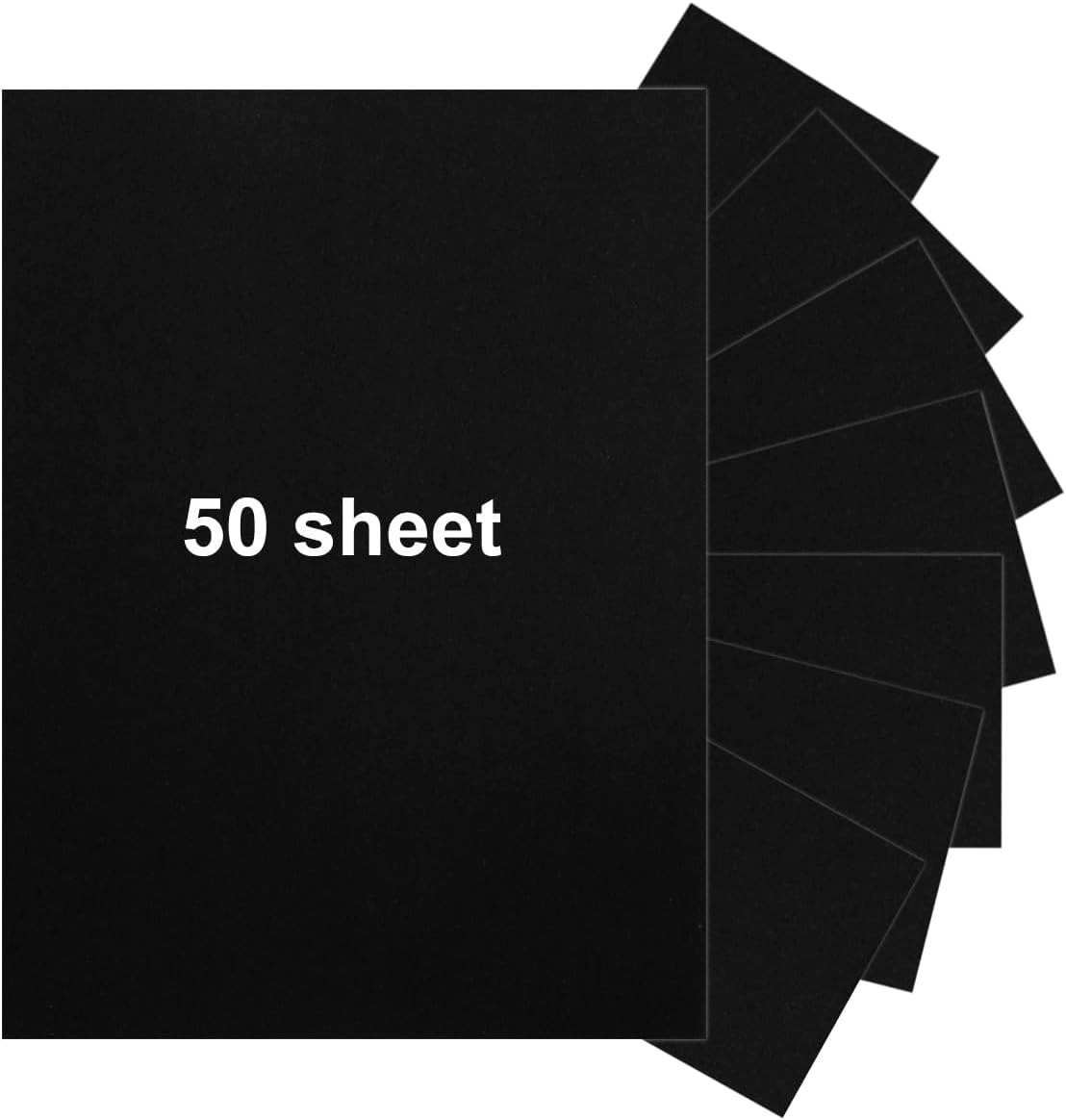 50 Pieces 8.5" x 11" Black Cardstock, Heavyweight