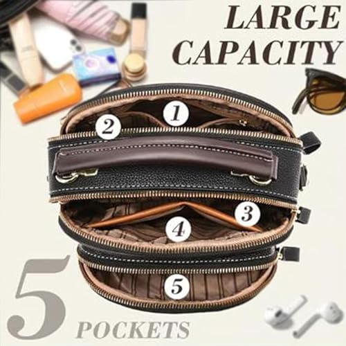 Bousalutend Crossbody Bag, New Sling Bag, Classic Multifunctional Compartments, Adjustable Wide Shoulder Strap Leather3