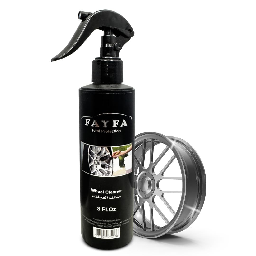 FayfaWheel Cleaner 8 fl.oz, Safe and Effective for Removing Dirt, Grime, Grease, Restores Shine to Alloy, Chrome, and Steel Wheels