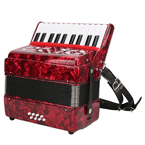 BROLEO Accordion, Fine Workmanship 8 Bass, Red, For Beginners to Play