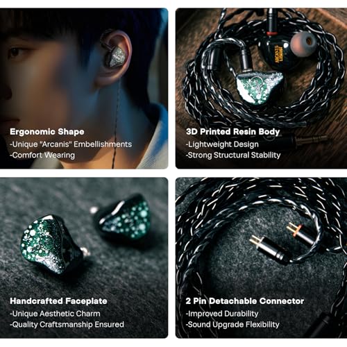 Image of Linsoul ZiiGaat Arcanis in Ear Monitor, Professional 2DD+5BA Hybrid IEM Earphone, Gaming Earbuds, HiFi Wired Earbuds with Detachable Cable for Musicians Audiophiles