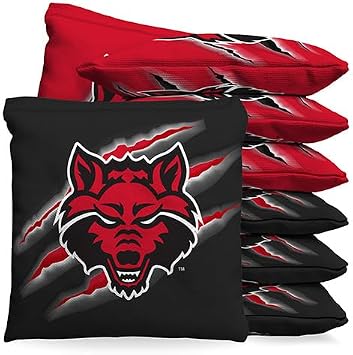 Arkansas State Red Wolves Scratch Cornhole Bean Bag Toss Bags by BAGGO Set of 8