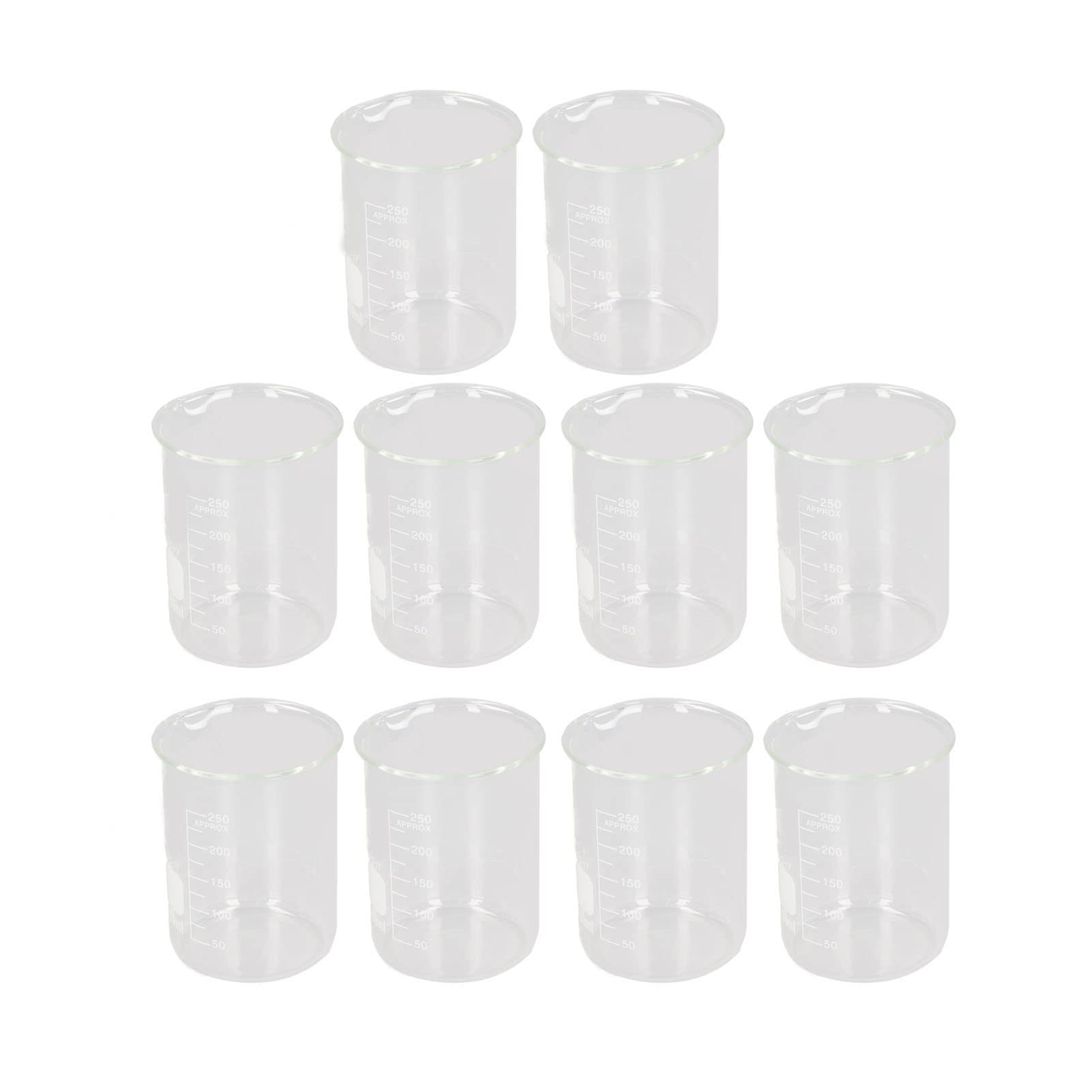 Scientific Beaker Glass 250ml Large Capacity Clear Scale Tool Set Kit for Experiment Laboratory