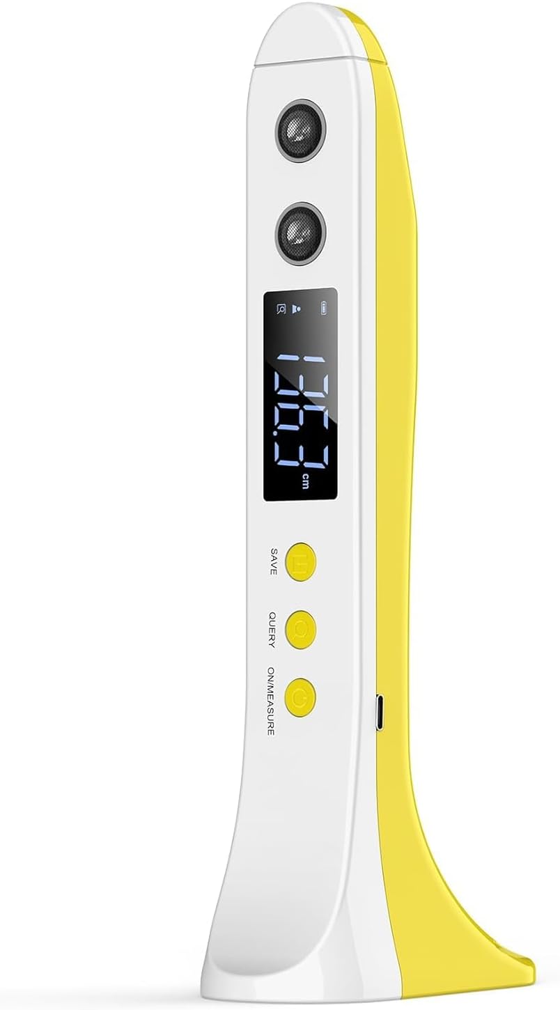 Ultrasound Body Height Stadiometer, Portable Handheld Cordless Height Measurement Device, with Temperature Display, Precision Room Decor, for Children and Adults 30cm-220cm / 11.8in-86.6in