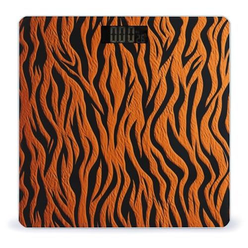 Báscula de baño digital con diseño naranja Tiger Stripes miniatura 1