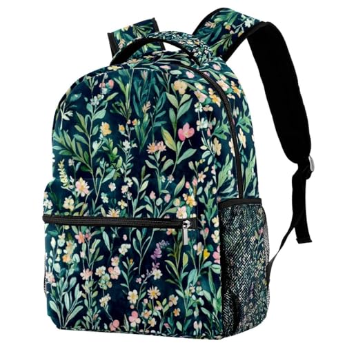 Sac à dos d'école ordinateur motif floral pour adolescent