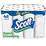Scott Rapid-Dissolving Toilet Paper, 48 Double Rolls, Septic-Safe, Toilet Paper