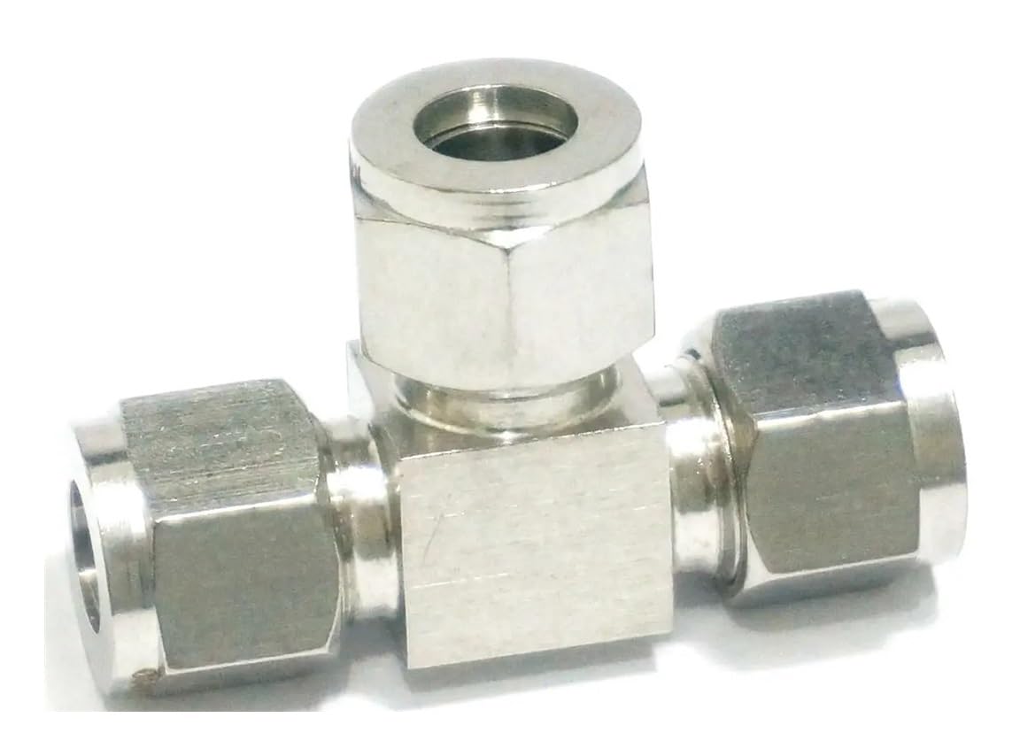 Fit Tube O/D 8mm Tee Equal 3 Ways 304 Stainless Steel Ferrule Pneumatic Air Compression Coupler Adapter Connector Fitting