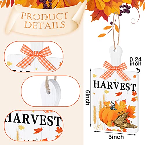 Yookeer 3 Pieces Thanksgiving Hello Fall Signs Leaf Fall Decor Wooden Wall Decor Farmhouse Wood Hanging Signs for Home Kitchen Decor