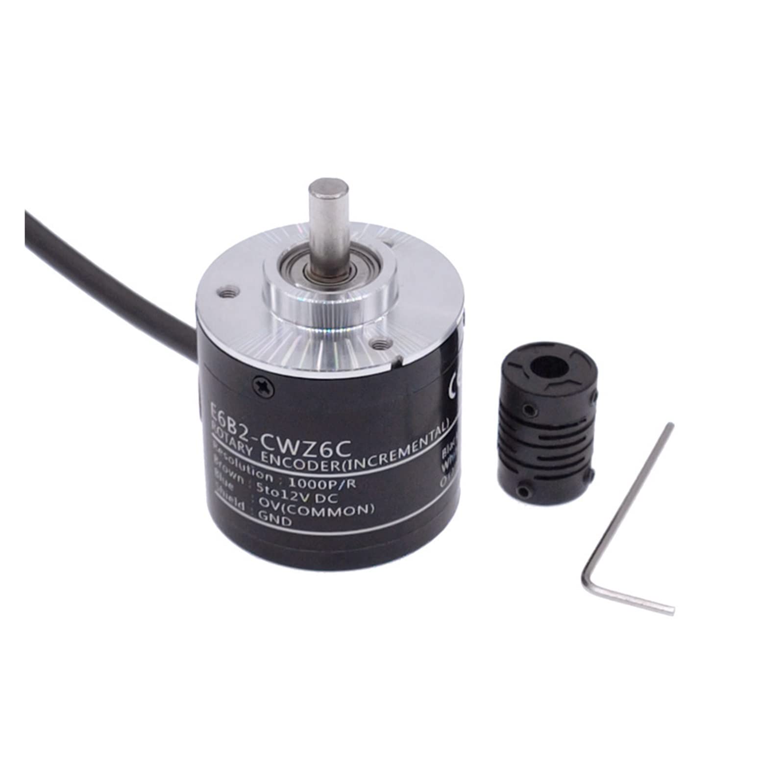 Ersatzteile Drehgeber 1 Stück E6B2CWZ6C Drehgeber E6B2-CWZ6C 100 200 360 500 600 800 1000 2000 P/R 5-24 V DC NPN-Ausgang Drehschalter mit 2 m Leitung Relaissteuerung (Color : 360p R)