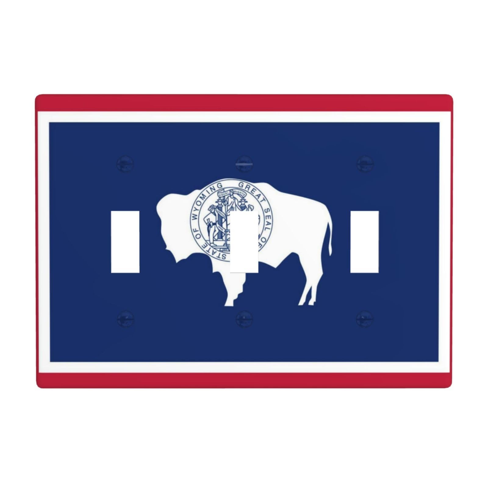 Flag of Wyoming 3 Gang Switch Plate Cover-Unbreakable Polycarbonate Wall Plate, Heat Resistant Toggle Switch Decor for Home
