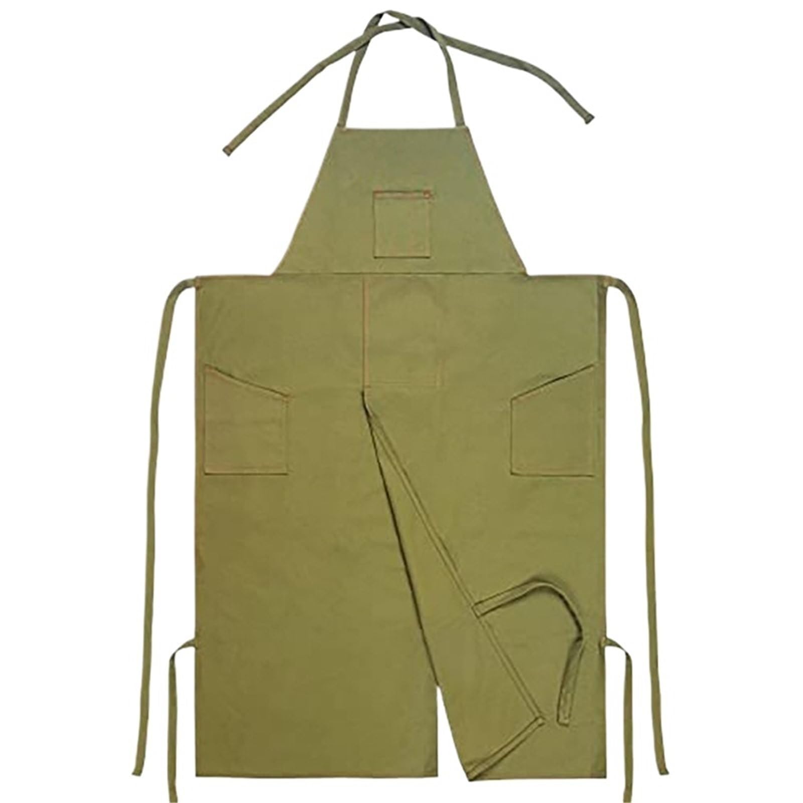 Tablier Potier à Jambes Séparées Tablier de poterie à couverture intégrale, jambes fendues - Tabliers potier et céramique en toile coton avec poches for femmes hommes