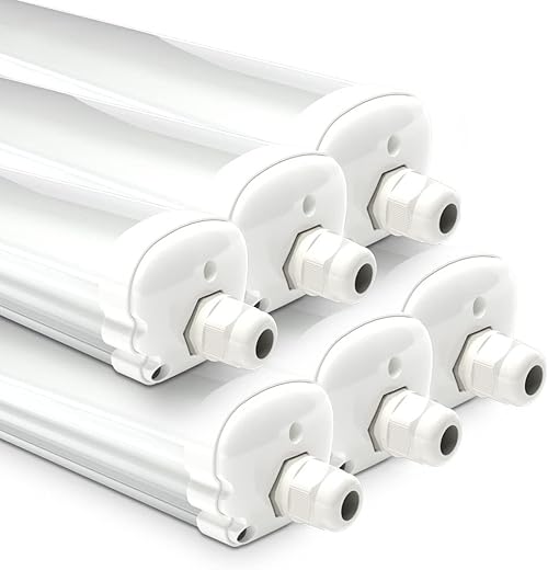 HOFTRONIC - Lot de 6 Réglette LED 120 cm - IP65 extérieur étanche - 36W 4230 Lum