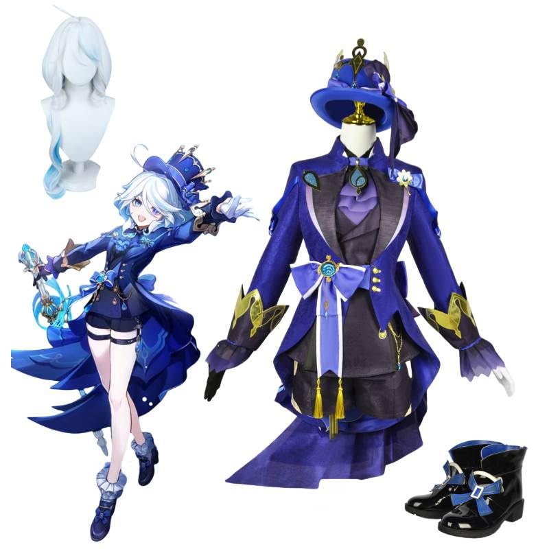 コスプレ衣装｜黒フリーナ（ウィッグ付き） Amazon.co.jp: 原神 フリーナ/黒フリーナ コスプレ衣装 フル