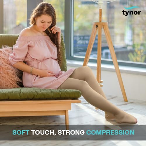 Image of Tynor Medical Compression Stocking Thigh High Class 2 (Pair), Beige, XS, Pack of 2