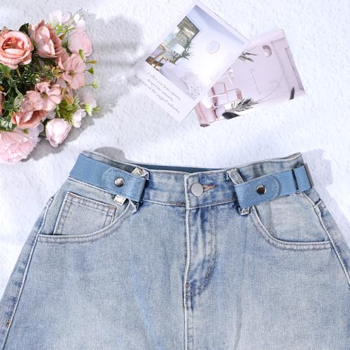 5 Pack No Buckle Stretch Belt, Elastic Waist Belt Comfortable Buckle-Free Elastic Belts for Women Men Invisible Stretch Belts for Jeans Pants4