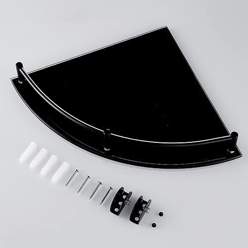 Miniatura 6 de Organizador de ducha esquinero para baño, estantes de baño de vidrio templado de 9.5 pulgadas para montaje en pared, organizador de ducha de vidrio