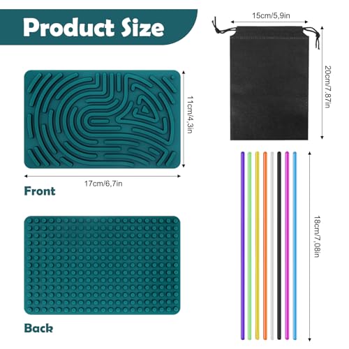 Sensorik Spielzeug Activity Board, Silicone Sensory Fidget Toys für Stress Anxiety, Sensory Reise Toys Spiel für Kinder ab 3 Jahr & Erwachsene, mit Reisetasche & 20 Schnüren